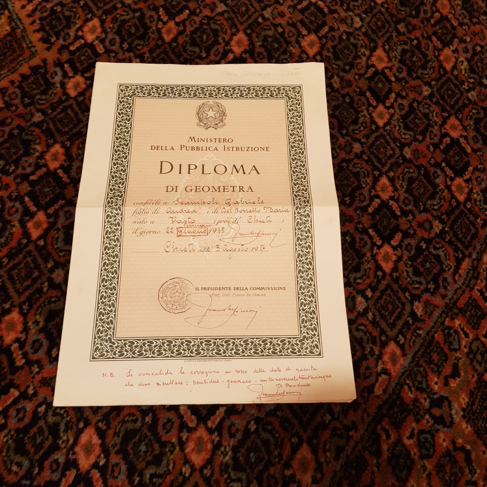 Diploma Geometra Babbo